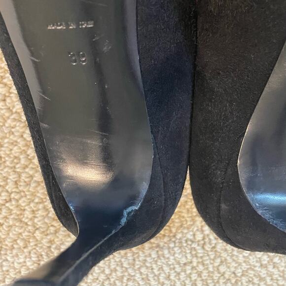 Yves Saint Laurent Palais Platform Stiletto High Heels Peep Toe Suede US 9 EU 39 - Picture 16 of 17